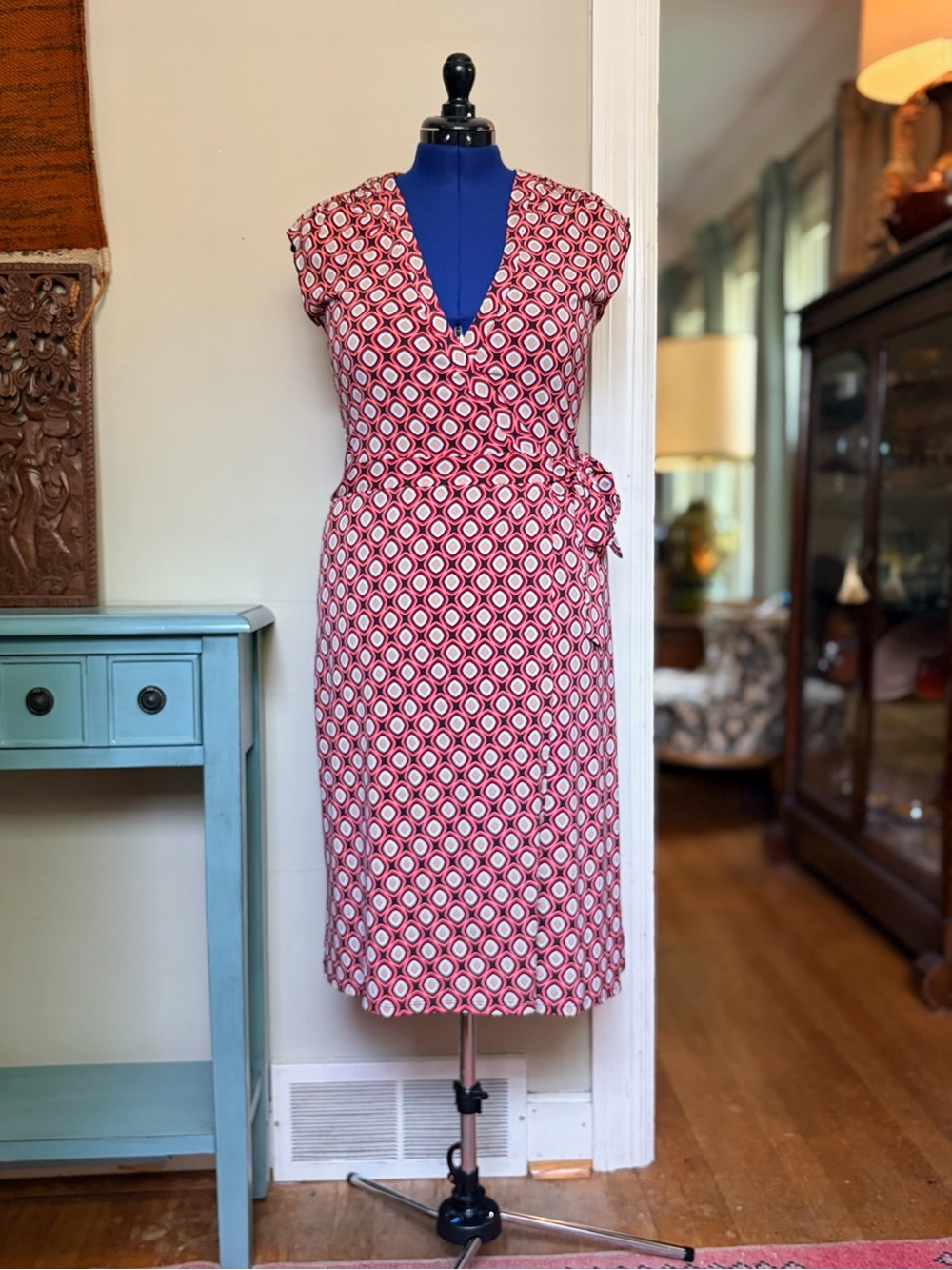 Bisou Bisou by Michele Bohbot Geometric Print Stretch Dress Size 8